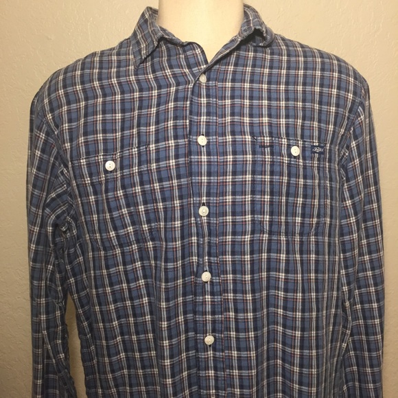 SOLD! Polo Ralph Lauren XL Plaid Blue Button Front - Picture 2 of 6